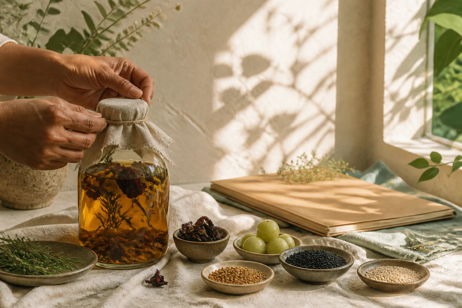 Traditional sunlight infusion with botanicals